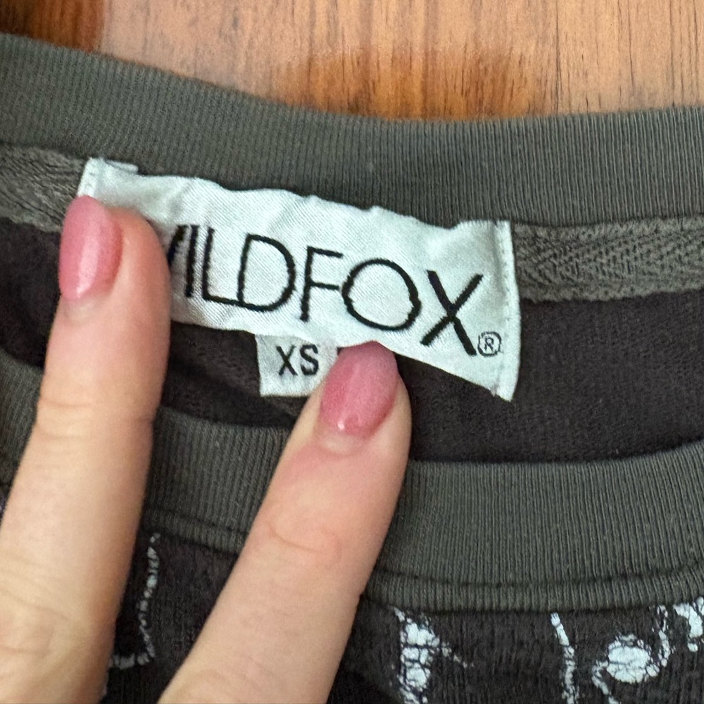 Wildfox Black and White Patterned Crew Neck Sweater - Picture 2 of 5